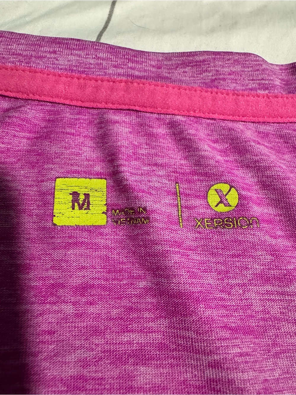 Xersion Pink Heather V-Neck Long Sleeve Tee - Picture 2 of 3